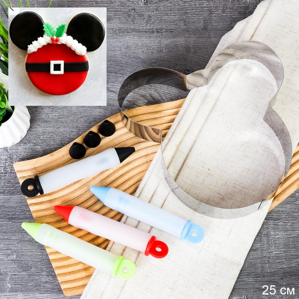 Кондитерский набор форма для бисквита Мышка 20 см + карандаш для декорирования / JH-142/SH-1525 /уп / ПРОМО АКЦИЯ