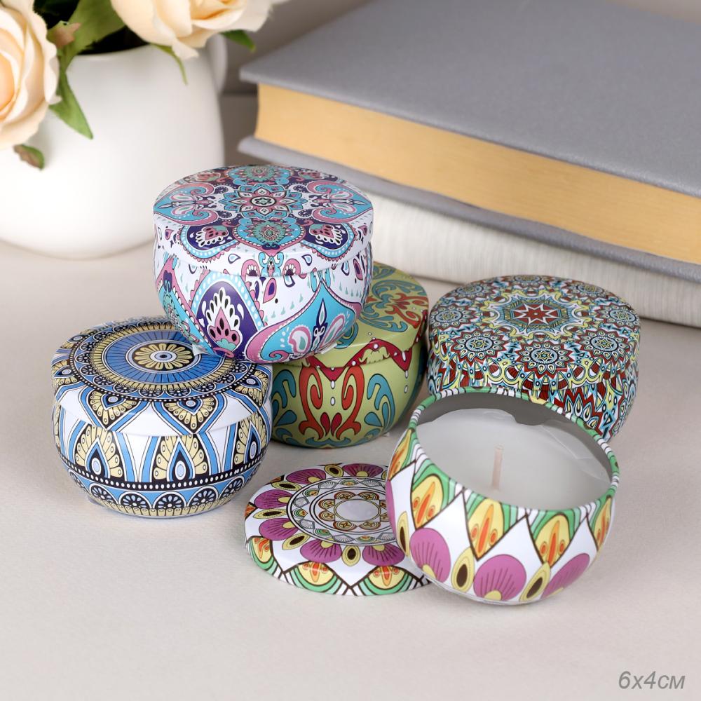 Свеча ароматическая в подсвечнике 6х4 см без наполнения / CW516-9 /уп 100/микс