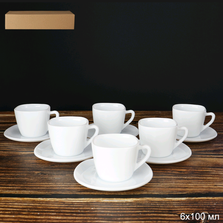 Кофейный набор 12 предметов 100 мл / FXB120/FBD120-6 (WHITE) /уп 12/