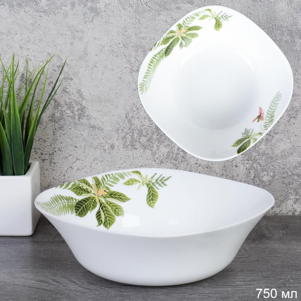 Салатник квадратный 750 мл 170 мм тарелка глубокая / FSW-75XN (6750) /уп 6/36/ Тропики