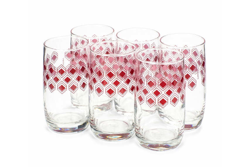 Стаканы 6 штук 330 мл Ромб красный / SO0026 /уп 4/ Люминарк