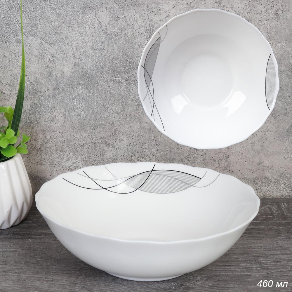 Салатник 460 мл 152 мм тарелка глубокая / HW60 (2029) /уп 6/72/ Абстракция Волны