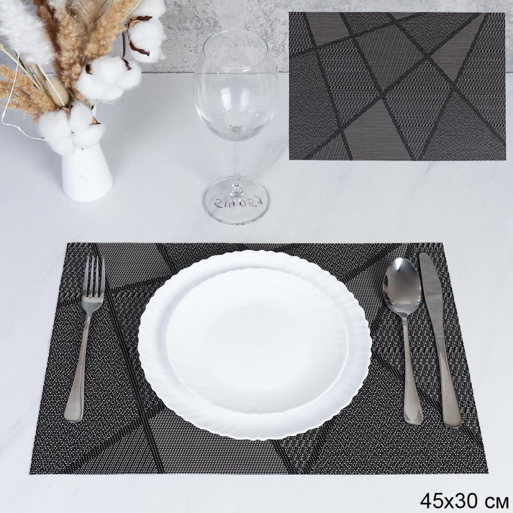 Салфетка для сервировки стола 30х45 см ШТУЧНО / TH062-2 /уп 10/300/темно-серая