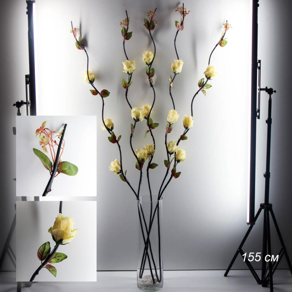 Сухоцвет набор 5 штук 155 см Роза бежевый / 1810-18-A /уп 66/