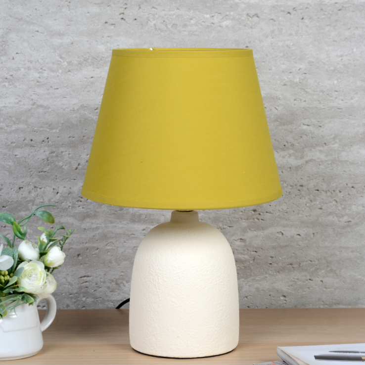 Светильник настольный 34 см бежевый + желтый абажур / YM220311 / 713815