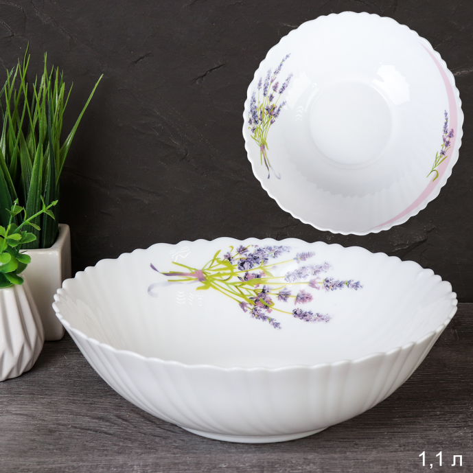 Тарелка глубокая суповая 980 мл 200 мм / O302008CE BB406 /уп 24/ Лаванда/731887