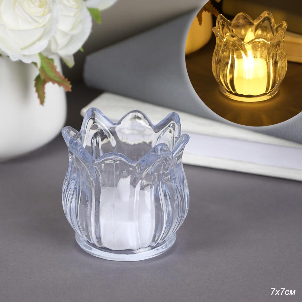 Свеча светодиодная 7 см / VFR-115 /уп 6/240/прозрачная