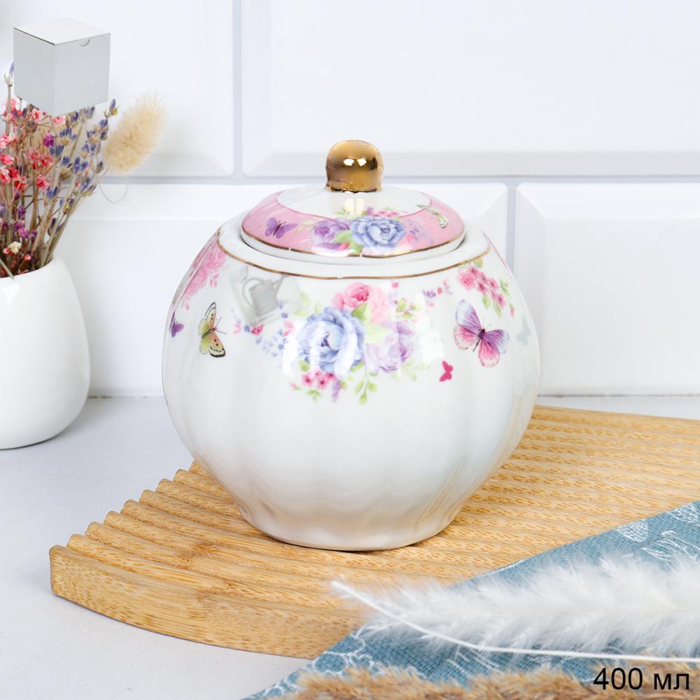 Сахарница 400 мл АКЦИЯ / FY22005 /уп 36/ Пионы