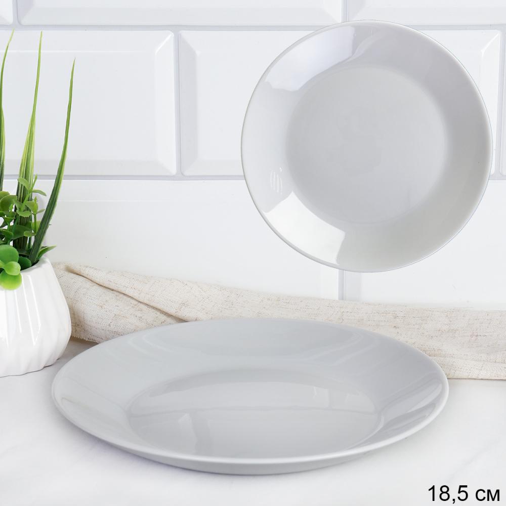 Тарелка плоская 185 мм десертная Серый цвет Евро Дэй / GY-LMLPP72 /уп 6/72/