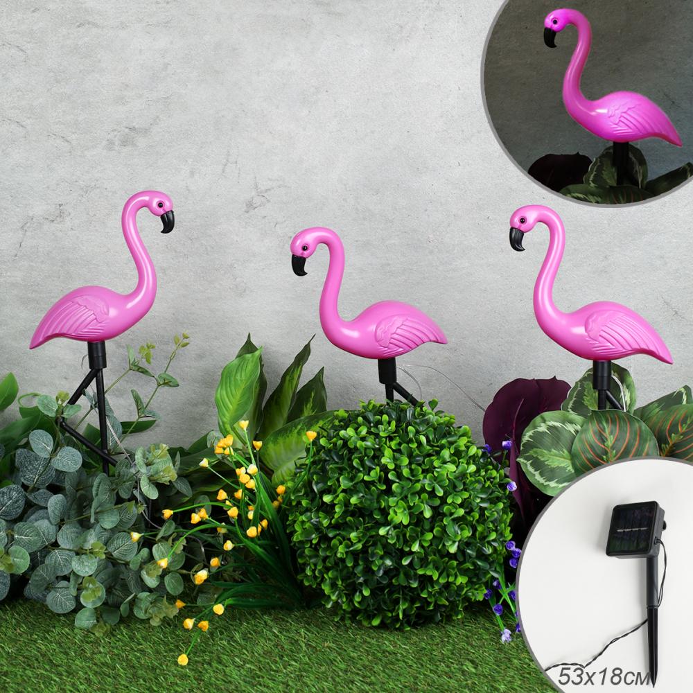 Светильник садовый на солнечной батарее Фламинго 3 штуки 53х18 см / PM-1055 /уп 36/690383*