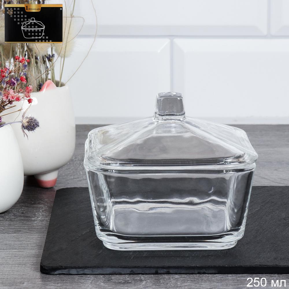 Сахарница 250 мл квадратная / F-237 /уп 72/