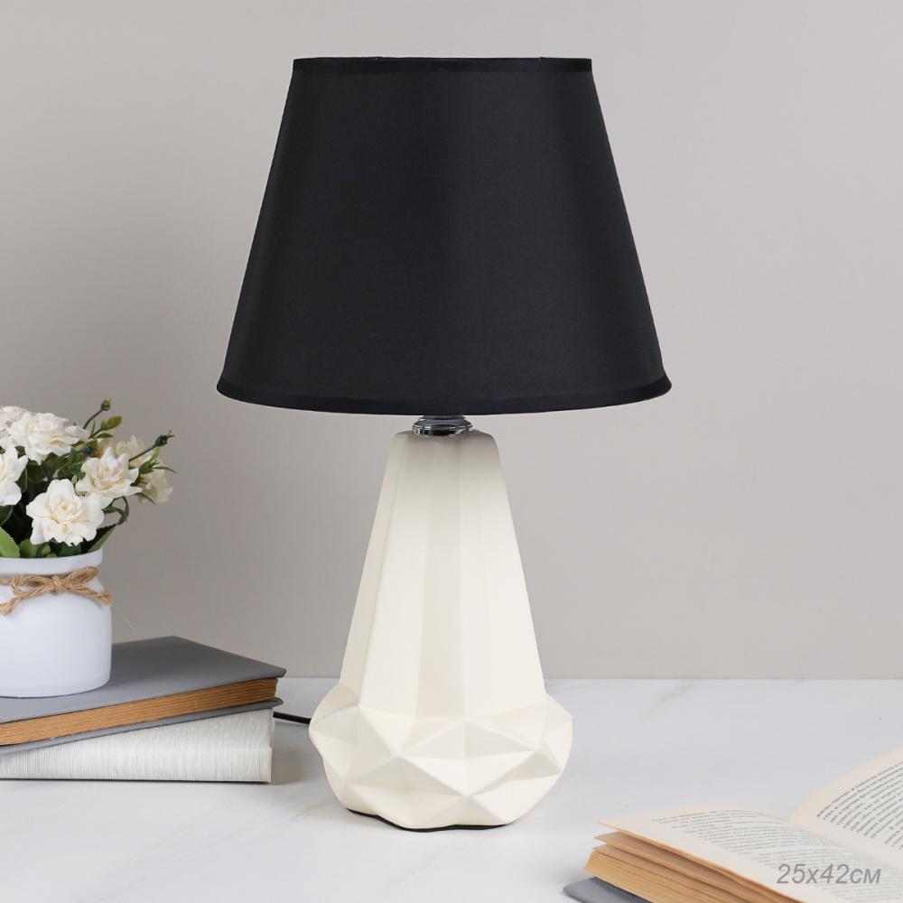 Светильник настольный 42 см белый + черный плафон / YM220333 /уп 16/713811