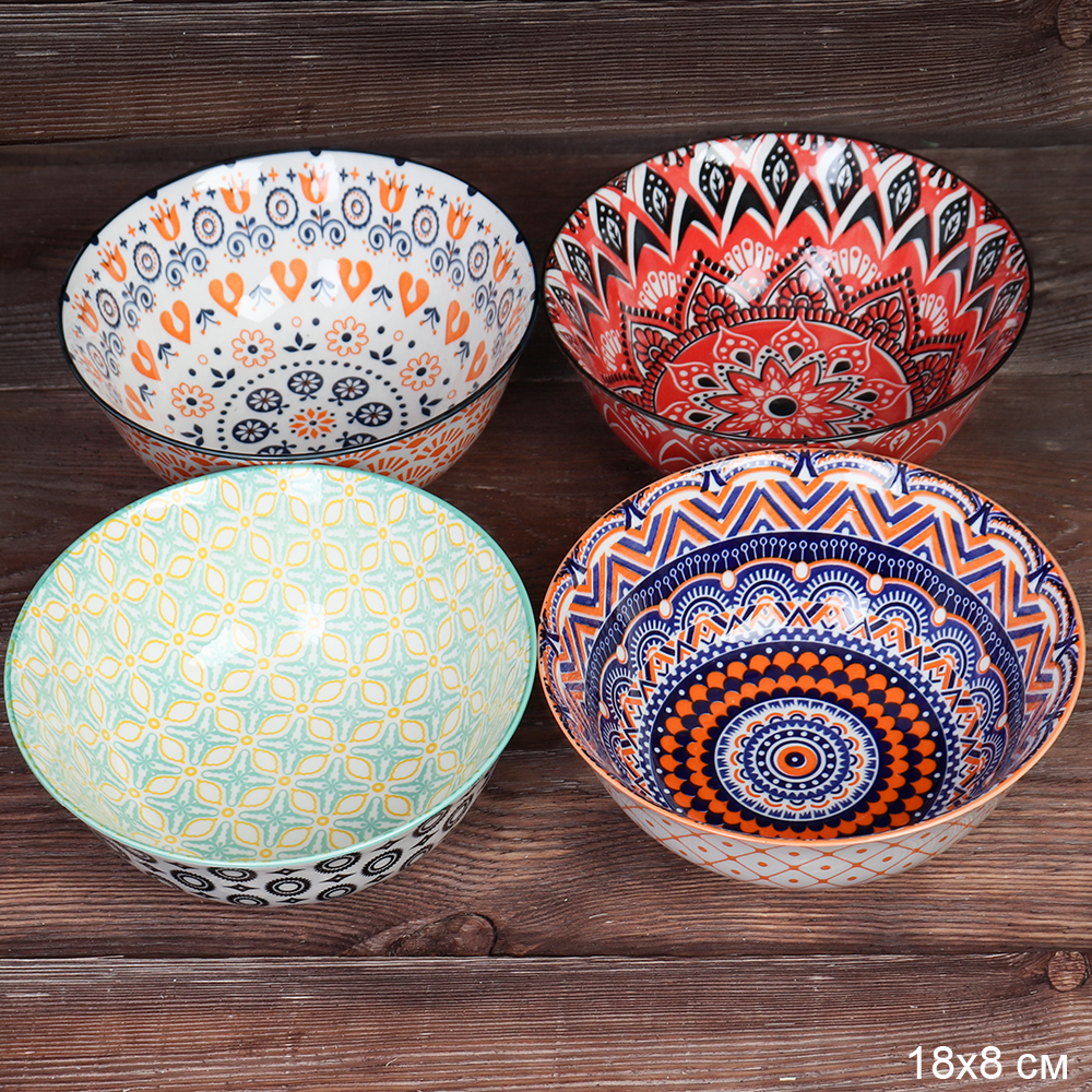 Тарелка глубокая суповая 850 мл керамика / ZY037 /уп 48/