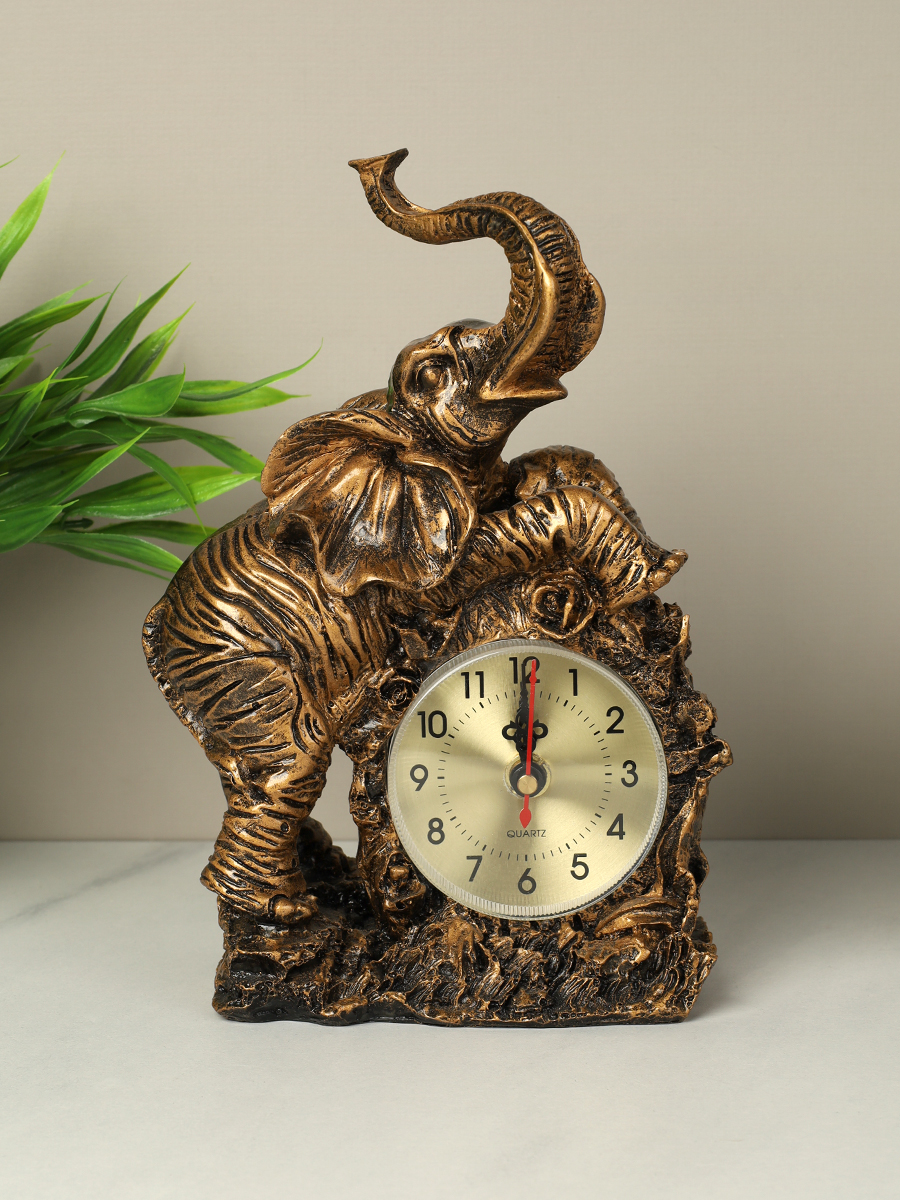 Часы статуэтка Слон 22 см / 2405 /уп 24/