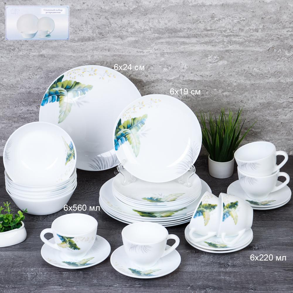 Столовый набор 30 предметов Евро / 30/LGW-60 (7166) /уп 2/ Папоротник