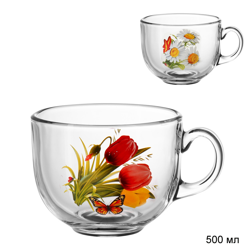 Кружка 500 мл деколь / 1858 /уп 24/