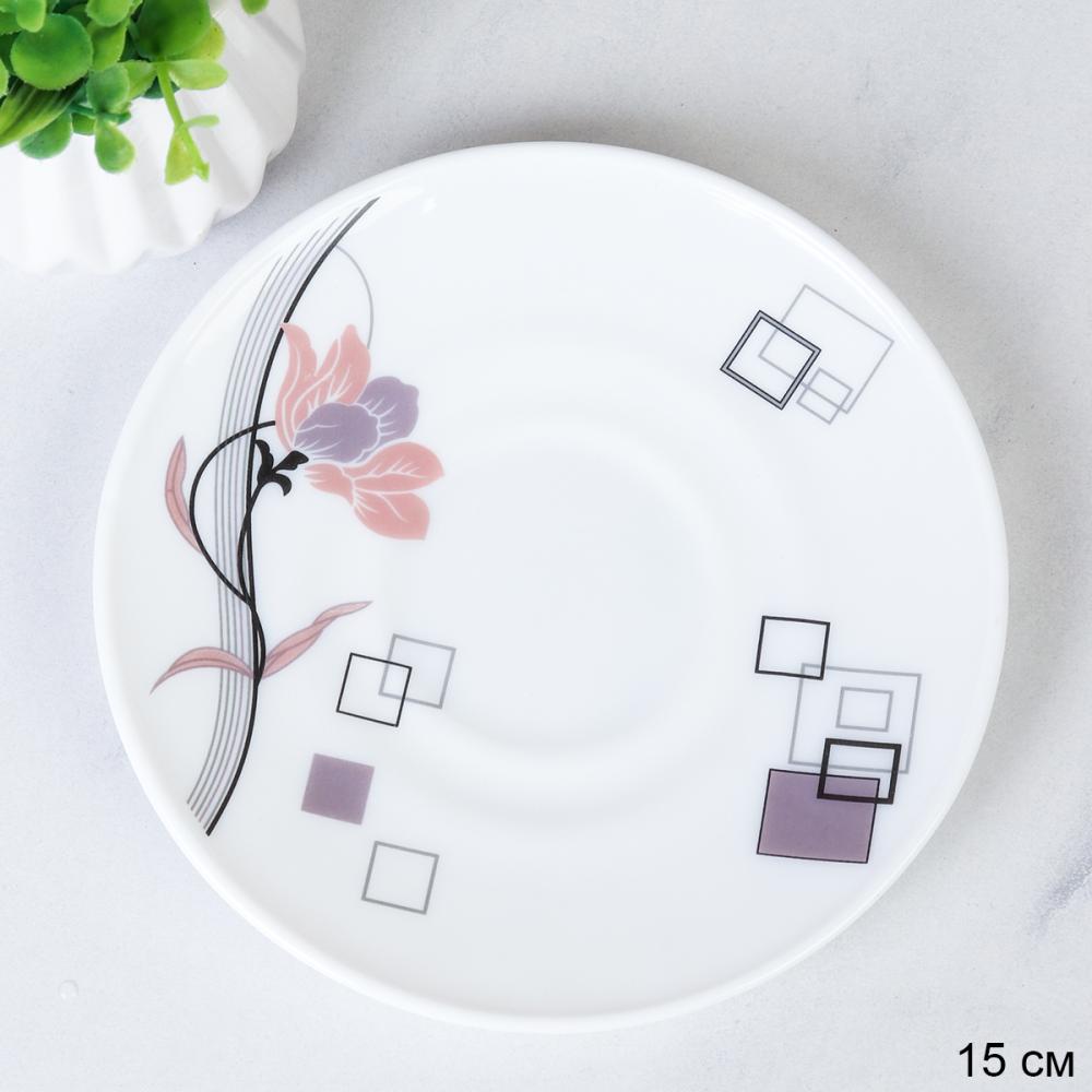 Блюдце / GRAY-GB220/(6834) Абстракция геометрия / ШТУЧНО