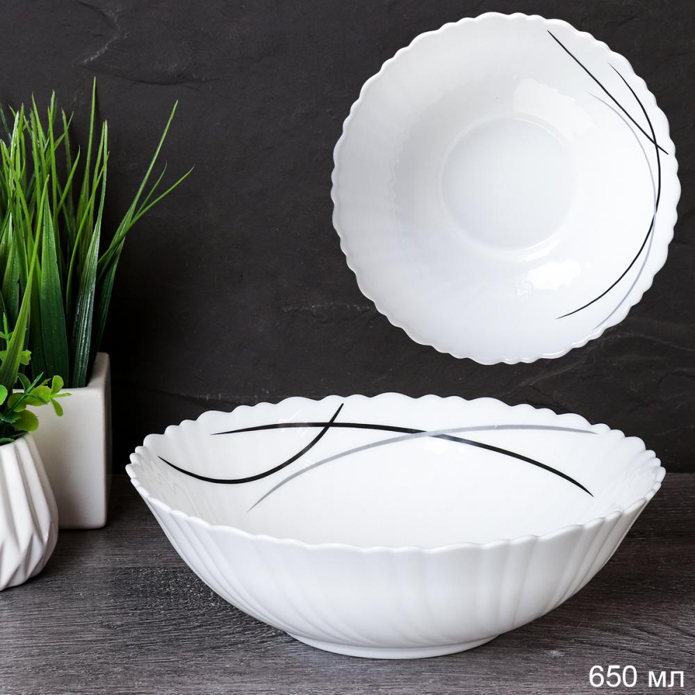 Салатник 650 мл 175 мм тарелка глубокая / TW-70 (7267-2) /уп 48/ Полосы классика