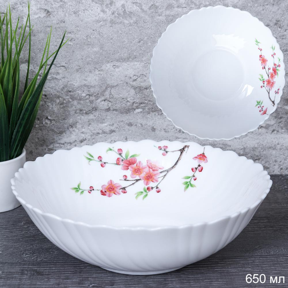 Салатник 650 мл 175 мм тарелка глубокая / TW-70 (6933) /уп 6/48/ Ветка сакуры