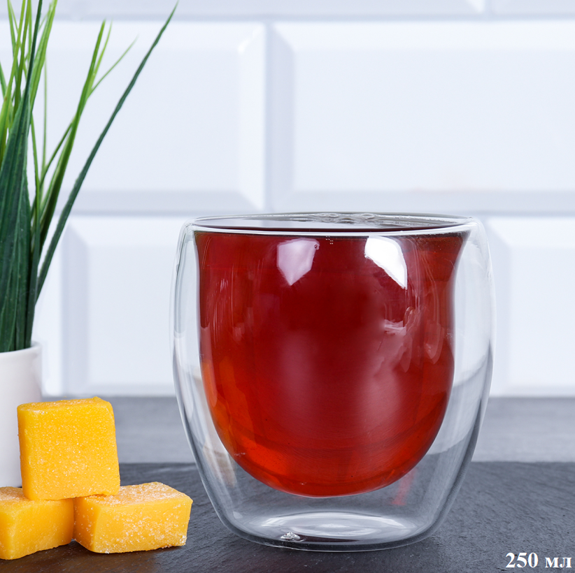 Стакан 250 мл для чая с двойными стенками / LCWB5714 /уп 100/