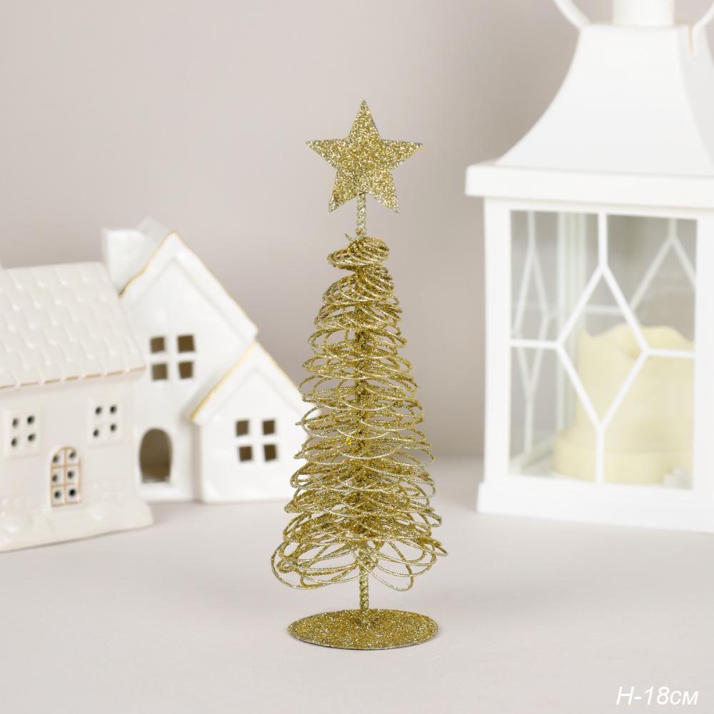 Елка настольная металл 18 см / SF2023-92 /уп 380/ золото