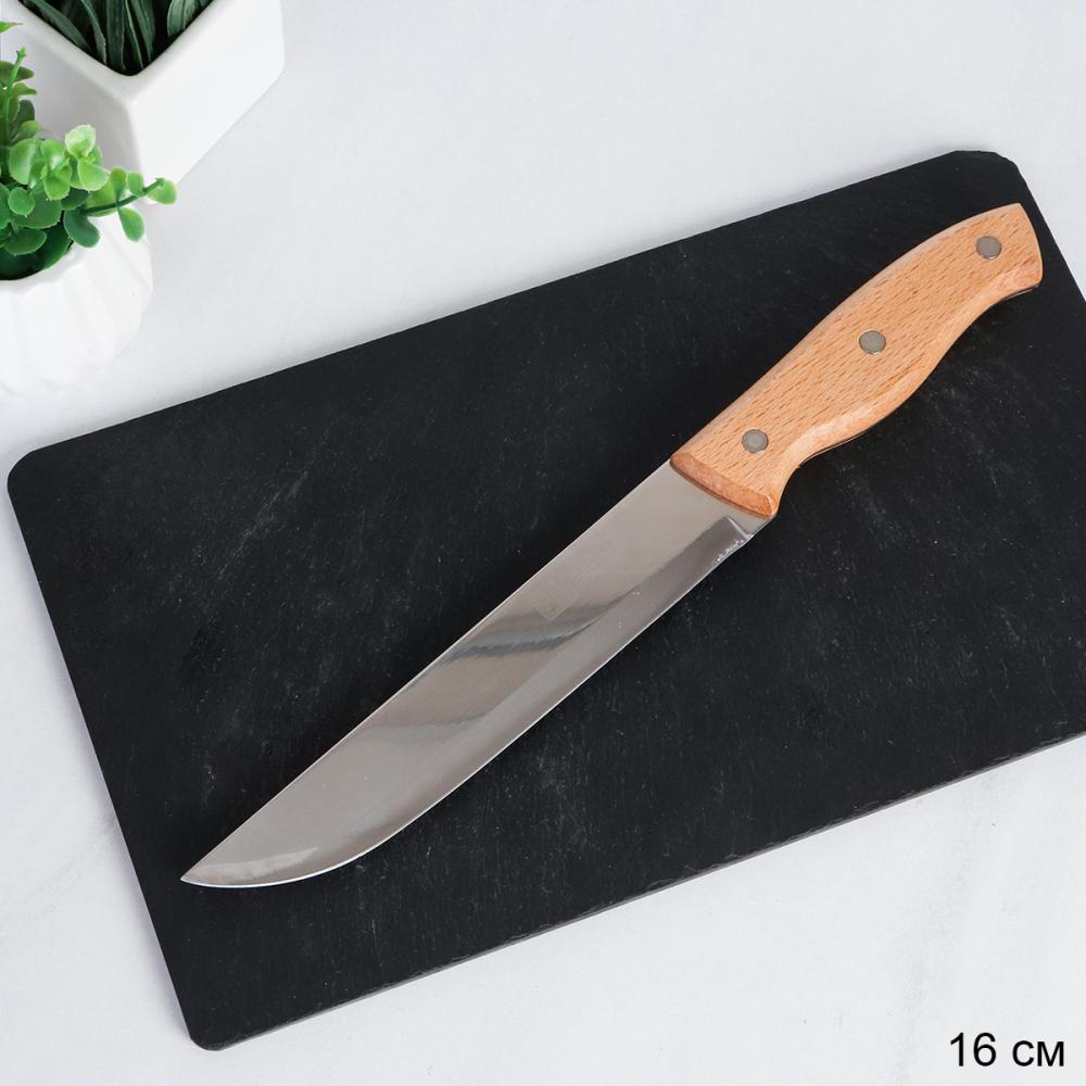 Нож кухонный 29х16 см ручка дерево / C43-603-A /уп 240/ обвалочный для мяса