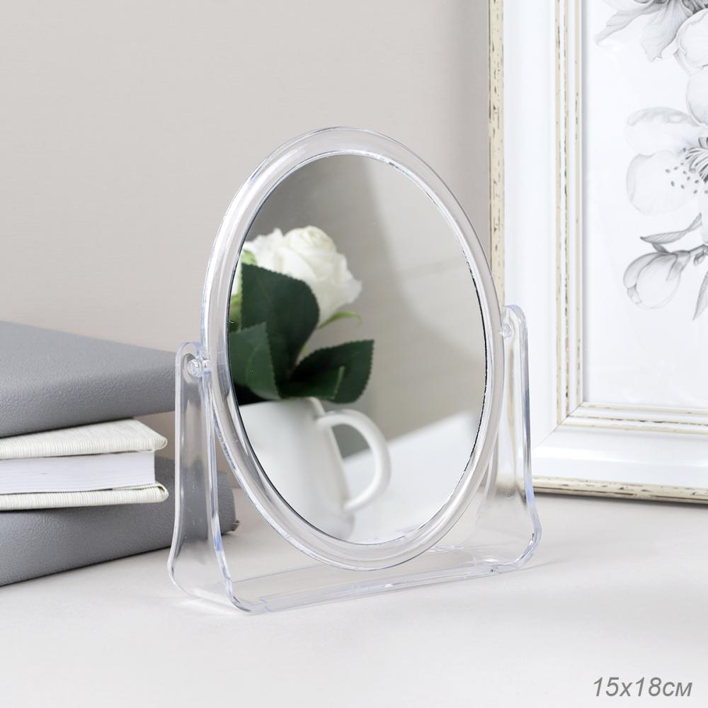 Зеркало настольное двустороннее 15х18 см / CF-01 /уп 72/