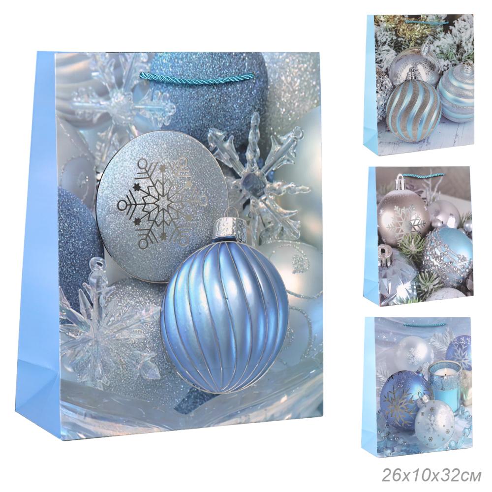 Пакет подарочный 26х32х10 / 107-1M /уп 12/480/Новый год