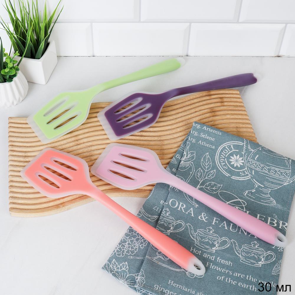 Лопатка с прорезями 30 см силиконовая / Z-757 /уп 375/ прозрачный край