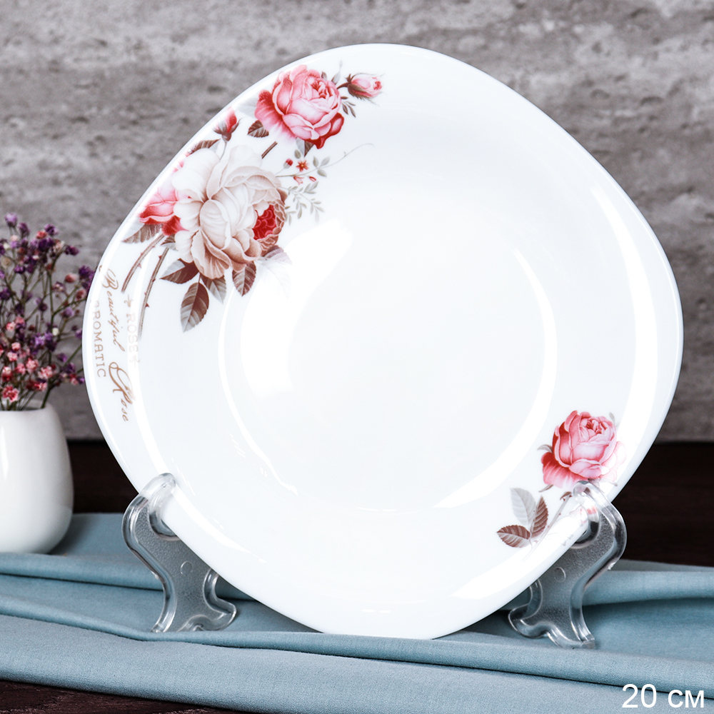 Тарелка квадратная 200 мм / FP-80XN (6916) /уп 6/48/ серия Чайная роза