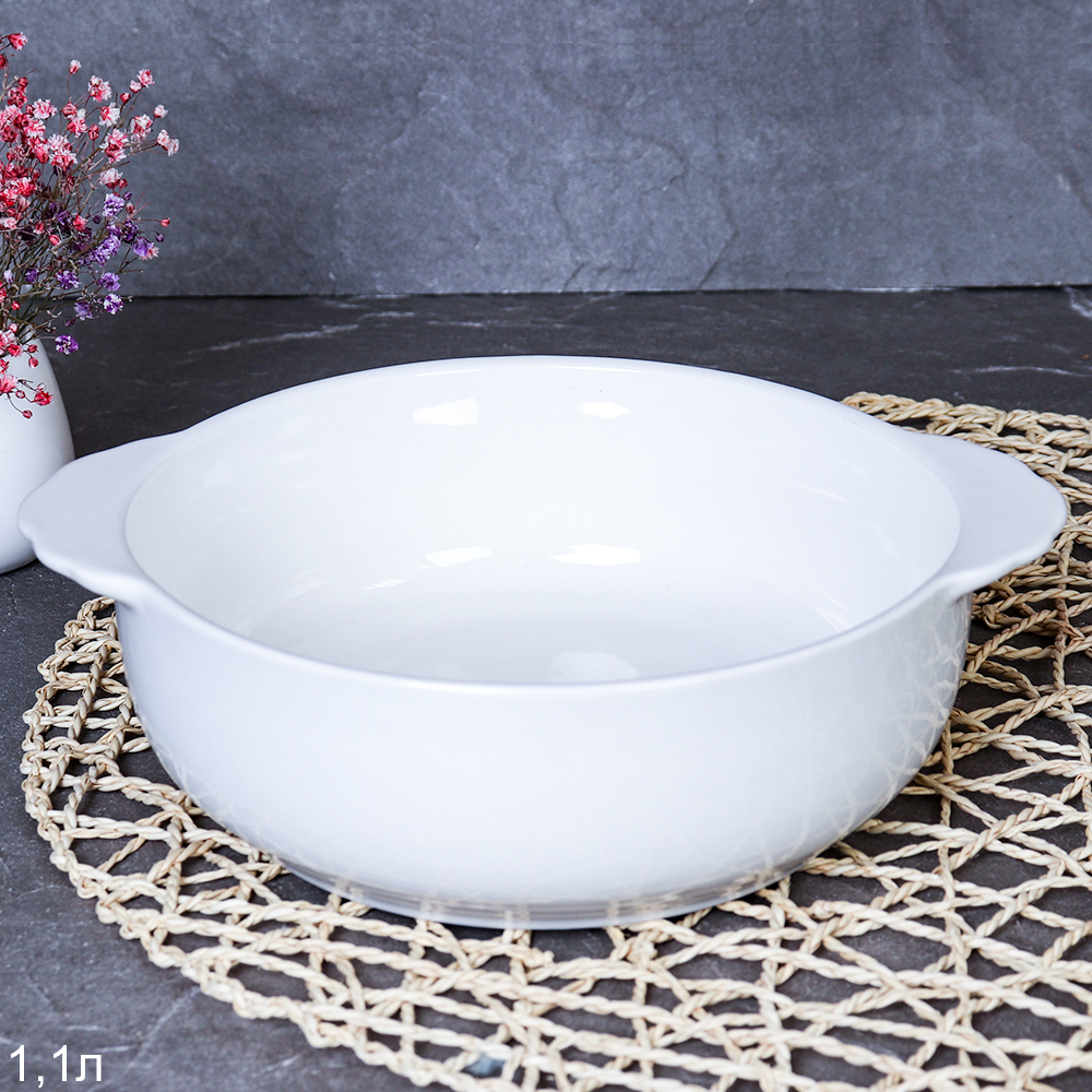 Супница 1100 мл с ручками / A-857 /уп 7/ тарелка глубокая суповая