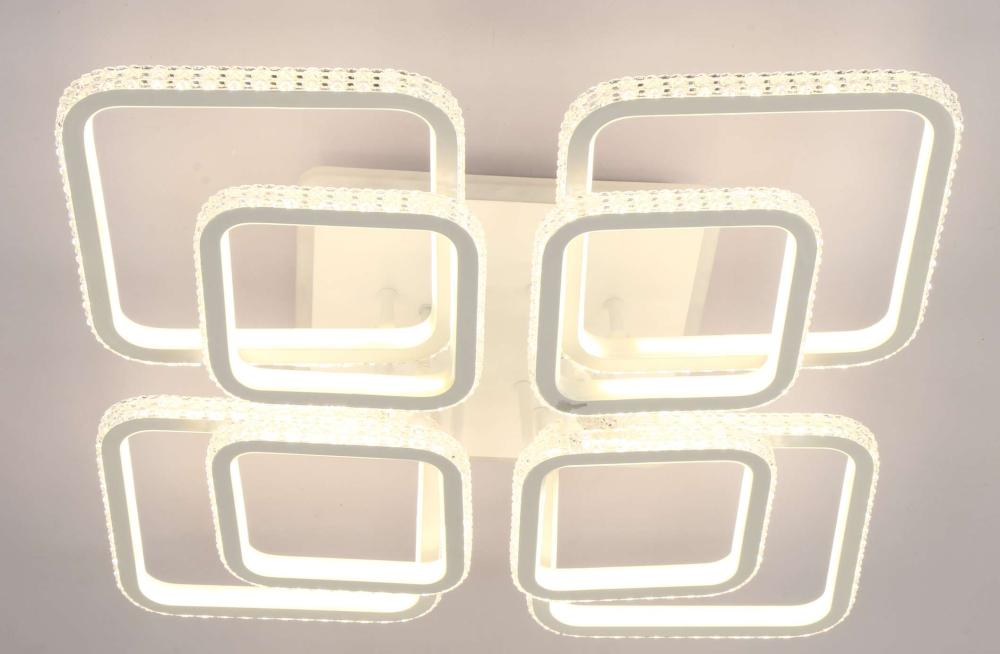 Стационарный светильник / LED-люстра потолочная. Цвет: белый (468W / 575*575*125)" / LED white   yellow 3000K~6500K / K26027W/4 4 / уп 1