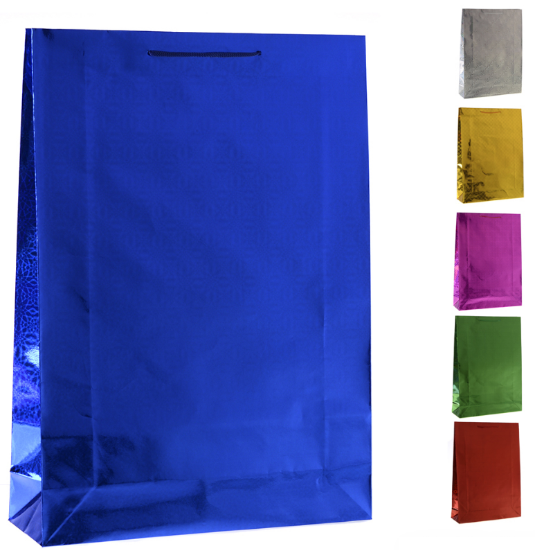 Пакет подарочный 43х55х13,5 голография / GW-116 /уп 12/240/плотность бумаги 157г/м2 микс