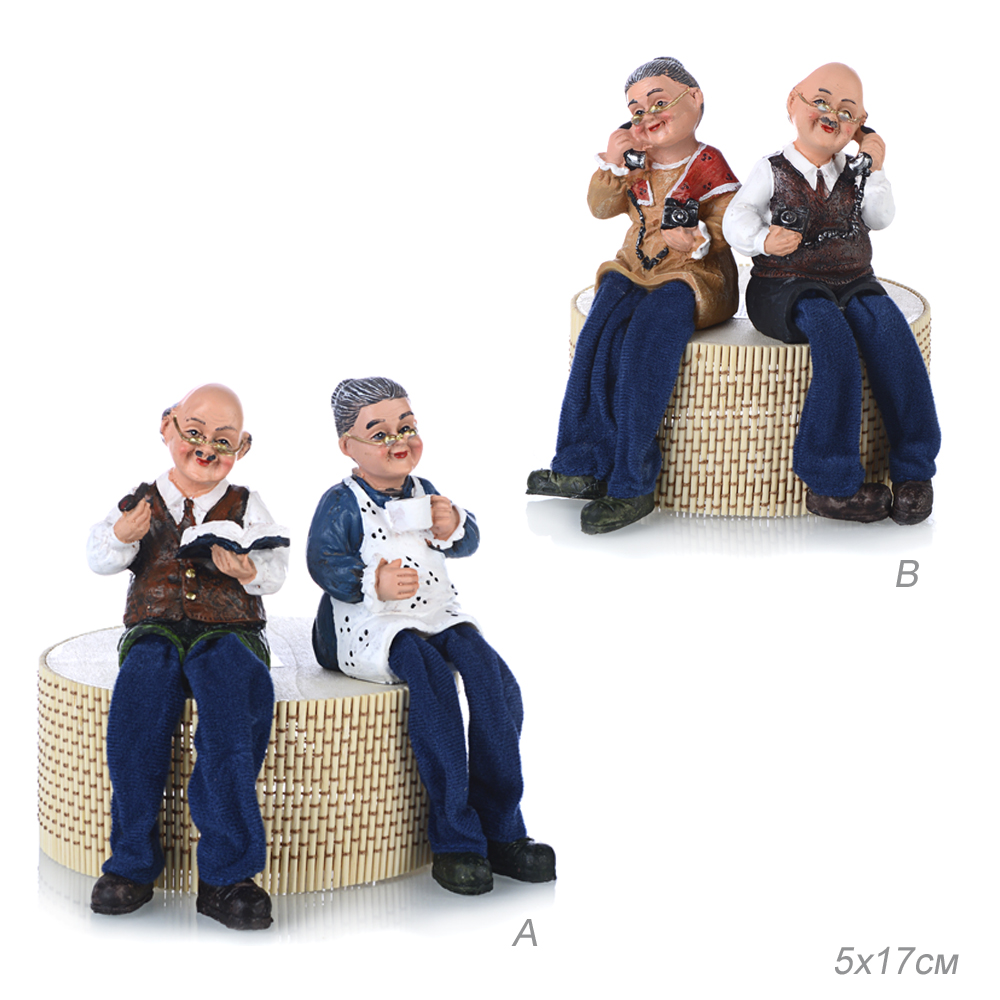 Фигурка Бабушка, Дедушка висячие ножки 17 см / LG208-AB /уп 2/192/микс