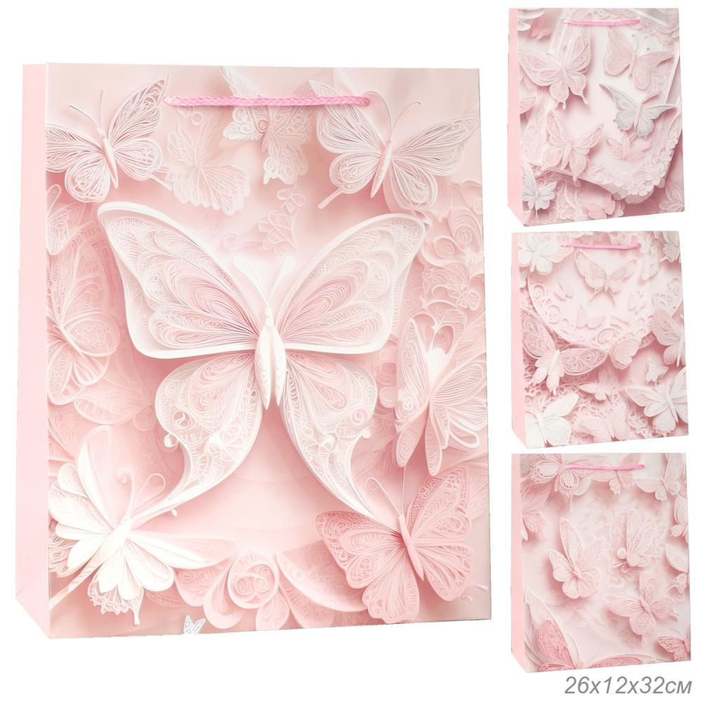 Пакет подарочный 26x32x12см Цветы / 5503L /уп 12/384/210г