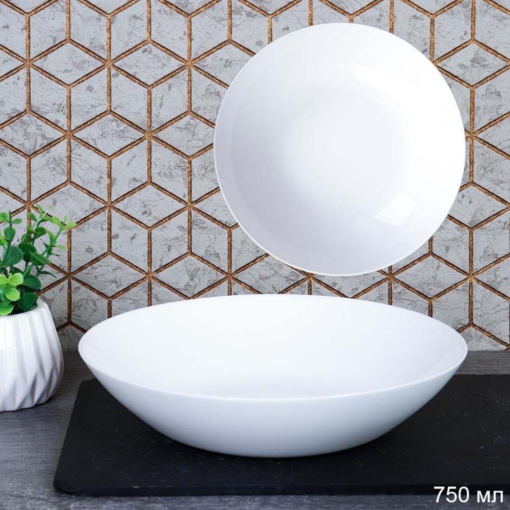 Тарелка глубокая суповая широкая 750 мл 203 мм Дэй белая  / FLMLTP80 (WHITE) /уп 48/   743404