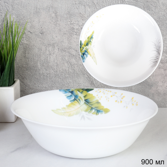 Тарелка глубокая суповая 900 мл Глэйд тарелка глубокая / 25/YGB-220 S (7166) Папоротник