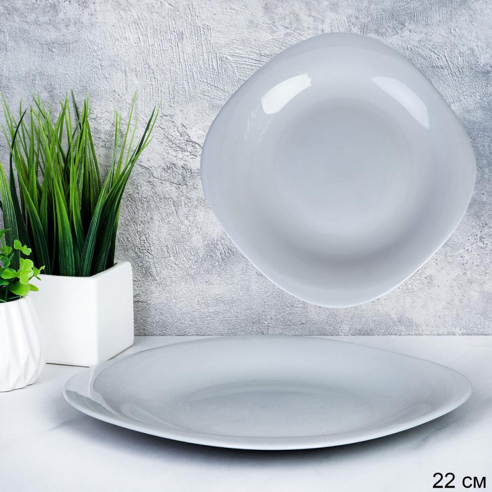 Тарелка квадратная 215 мм Серый цвет  GR-SQ-FLFP85 уп 48/