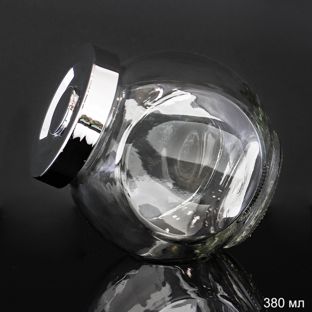 Банка для хранения 380 мл на боку /уп 75/ крышка  винтовая