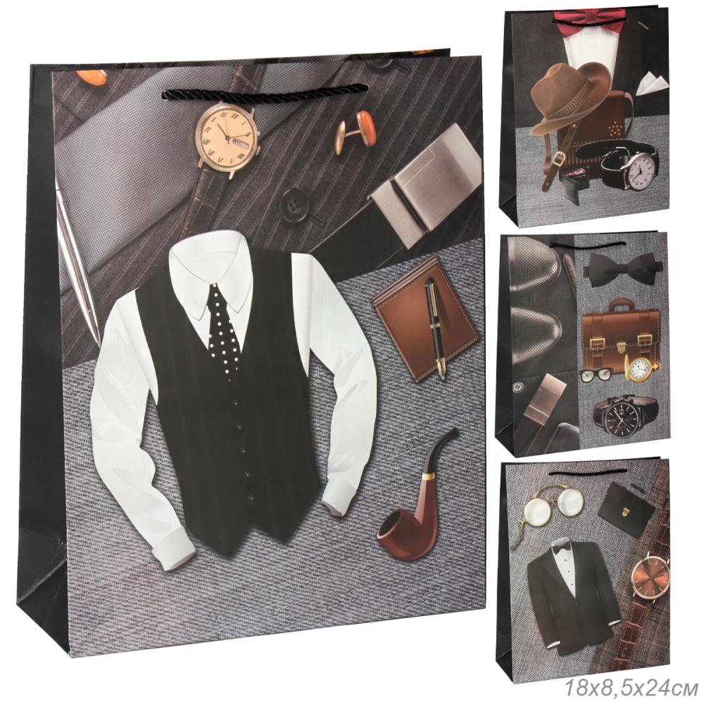 Пакет подарочный 18x24x8,5 23 февраля / 24813S /уп 12/720/