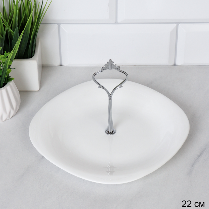 Ваза для фруктов 28 см / FSq-3/85110BG (WHITE)