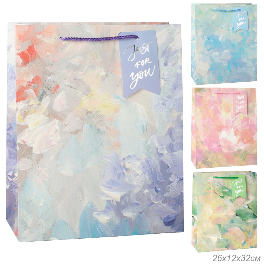 Пакет подарочный 26x32x12см Цветы / 6502L /уп 12/384/210г