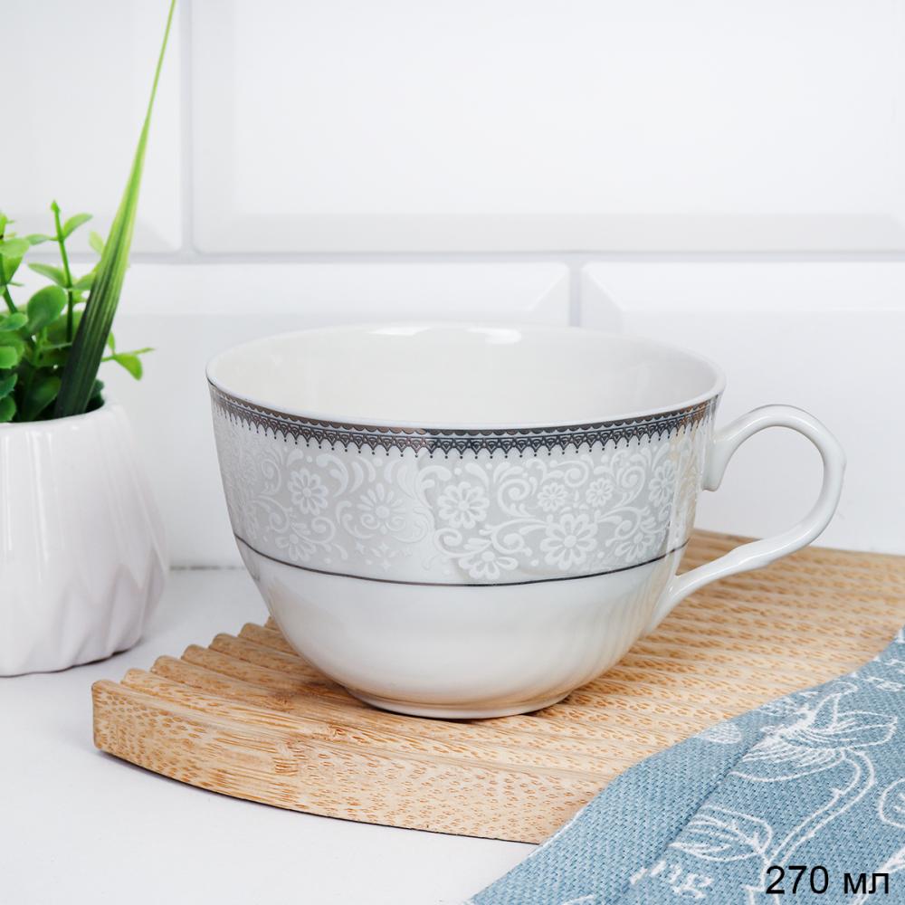 Чашка чайная 270 мл тонкостенный / LY-2133 /уп 18/72/ Кружево
