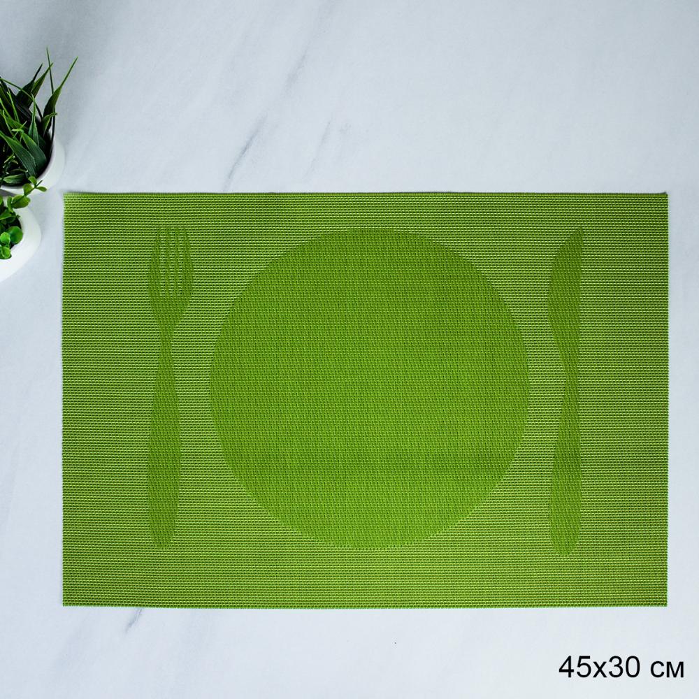 Салфетка для сервировки стола Столовые приборы 30х45 см ШТУЧНО / B114 /уп 10/300/салатовая