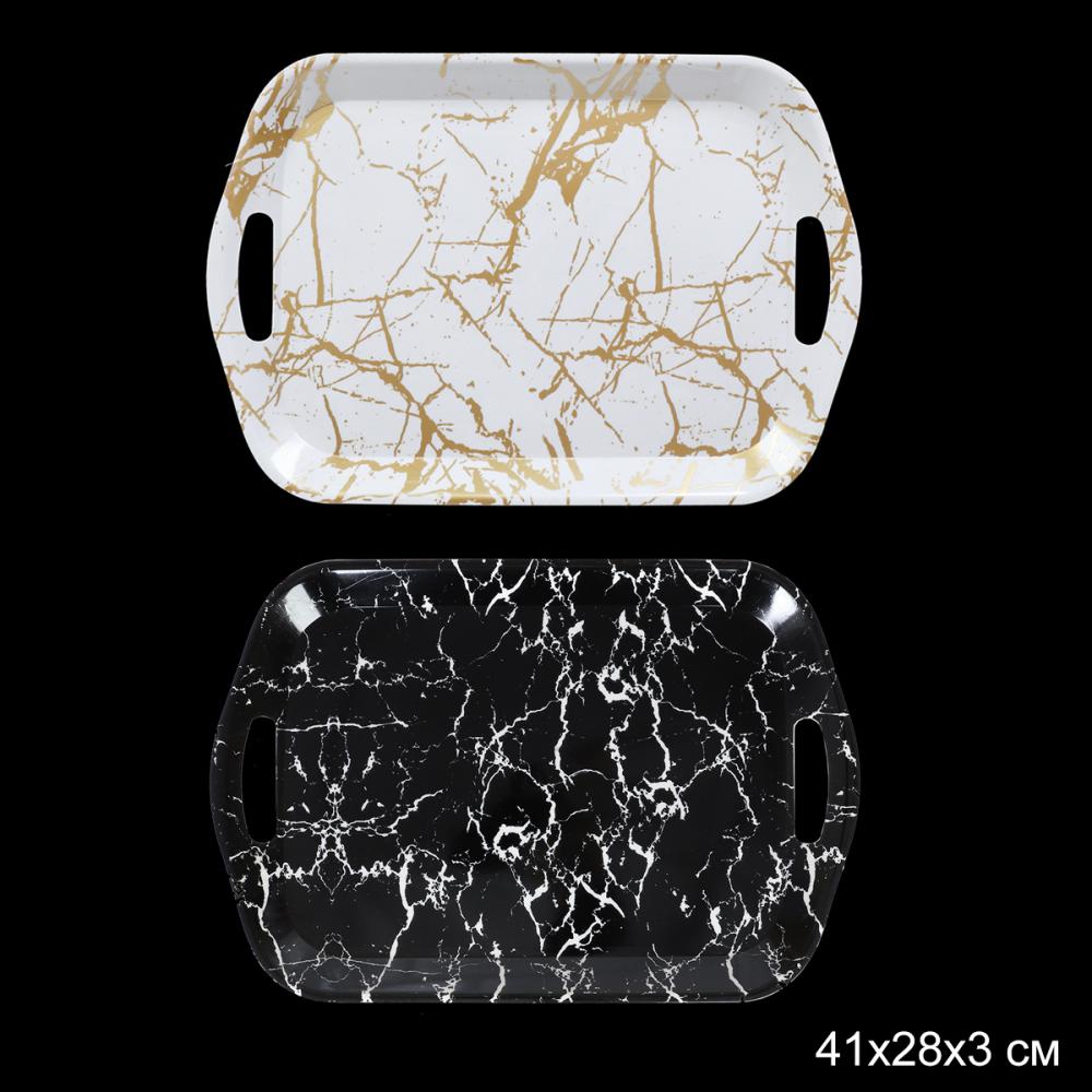 Поднос прямоугольный с ручками 41х28 см / 4128 /уп 80/