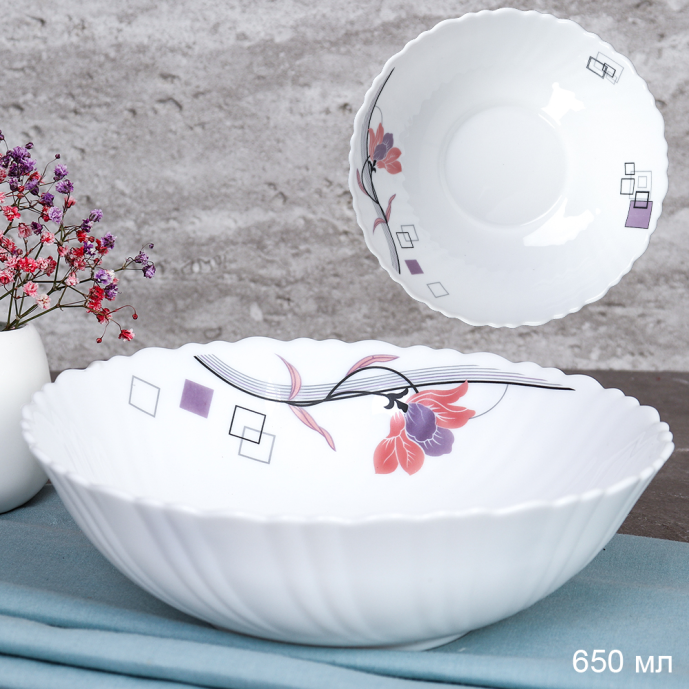 Тарелка глубокая суповая 650 мл 175 мм / TW-70 (6834) /уп 48/ Абстракция геометрия 672733