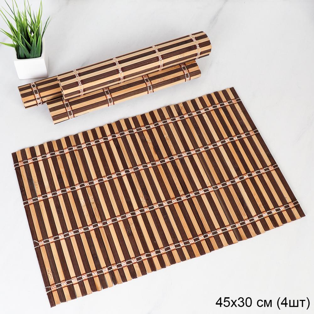 Салфетка для стола Бамбук 30х45 см 4 штуки / BBD31 /уп 60/ Коричневый /ОРР