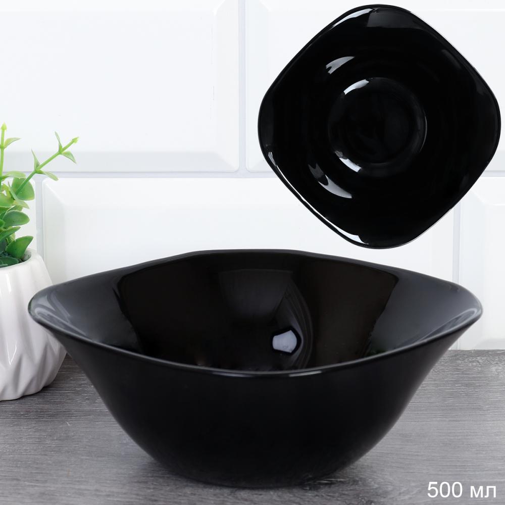 Салатник квадратный 500 мл Черный тарелка глубокая B-LKSW60 /уп 6/72/