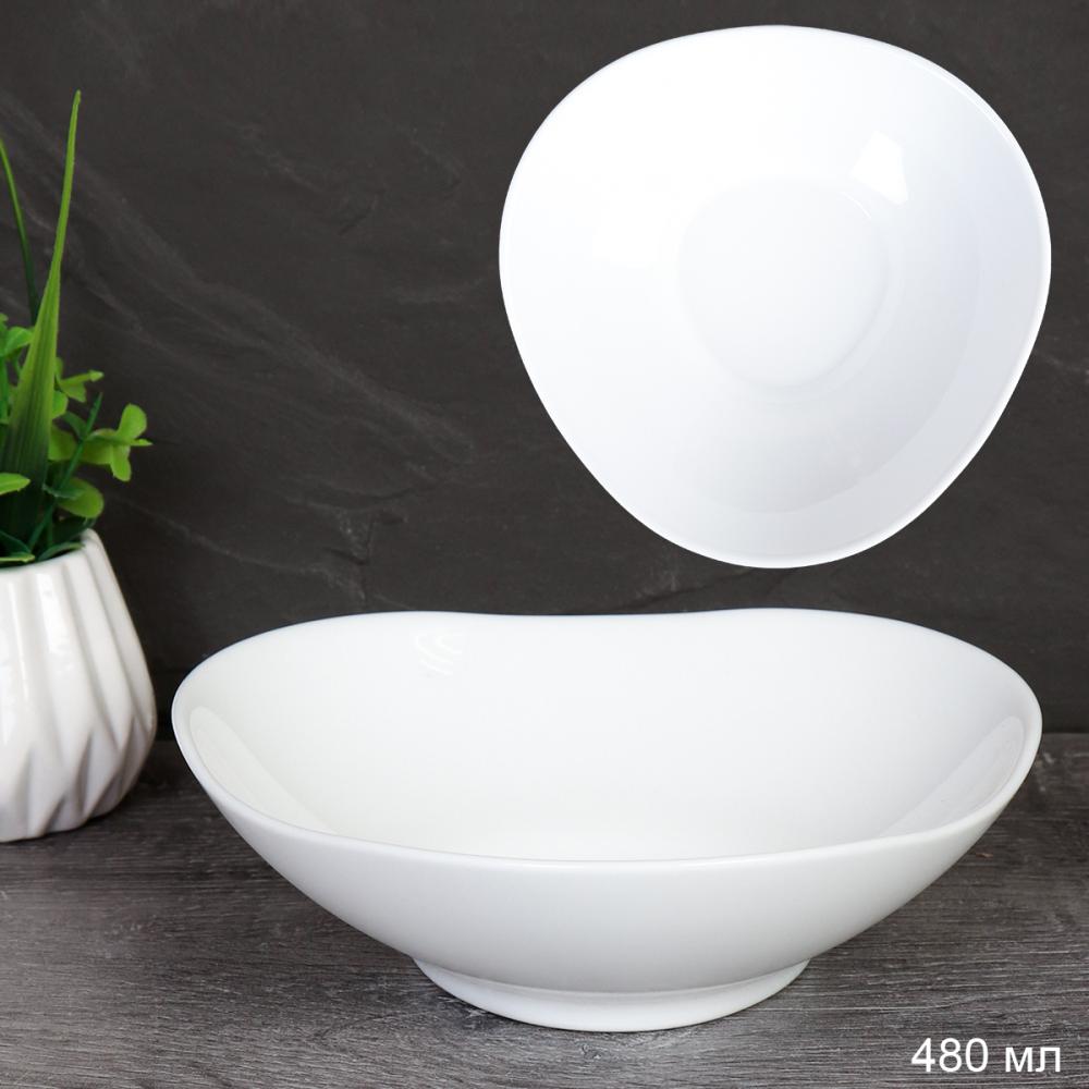 Салатник 480 мл 155 мм Треугольная тарелка глубокая  LXXW60 (WHITE) (уп 6-60)