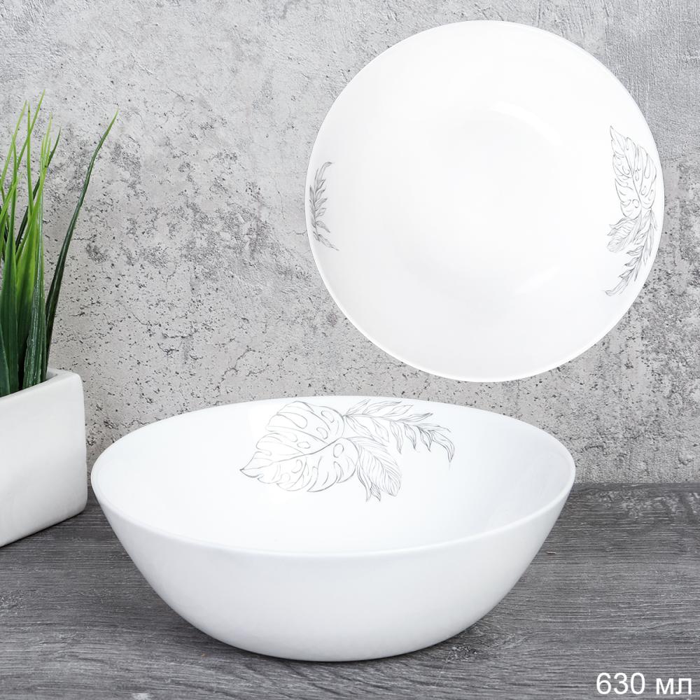 Салатник 630 мл 155 мм Дэй тарелка глубокая / FLMLTW60 (24203) /уп 48/ Листья графика